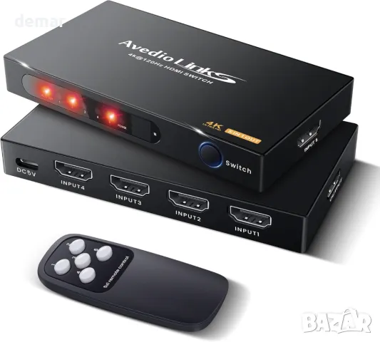 avedio links HDMI превключвател 5 входа - 1 изход 4K@60Hz, 5 порта с дистанционно