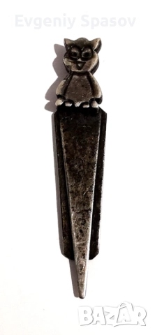 Бухалче Посребрено Патинирано, Разделител за страници на книга., снимка 2 - Антикварни и старинни предмети - 51951174