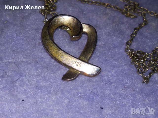СЪРЦЕВИДНО КРАСИВО СРЕБЪРНО МОДНО КОЛИЕ с МЕДАЛЬОН СРЕБРО 925 ДИЗАЙНЕРСКИ АРТ МОДЕЛ 36458, снимка 6 - Колиета, медальони, синджири - 39643054