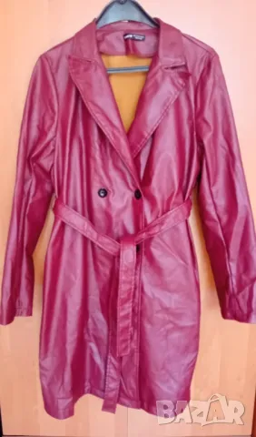 Кожено манто/тренч, снимка 2 - Якета - 50310887