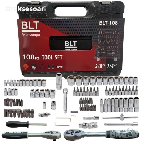 ПРОМОЦИЯ Гедоре комплект 108 части 1/4" и 3/8" BLT Werkzeuge, ключове