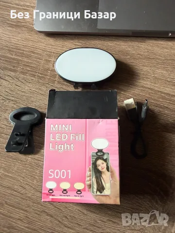 Нова Преносима LED Fill Light Лампа За Смартфон С Щипка 3 Режима