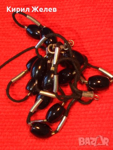 КРАСИВА ЕФЕКТНА СКЪПОЦЕННА ХЕНД - МЕЙД СРЕБЪРНА ГРИВНА СРЕБРО 925 и ЧЕРЕН ОНИКС 38700