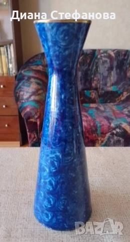 Порцеланова ваза кобалт Ilmenau, снимка 2 - Вази - 53776676