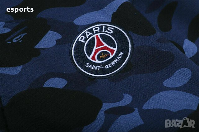 Суичър (блуза с качулка) Bape A Bathing Ape x PSG Collab Blue, снимка 12 - Суичъри - 25804028