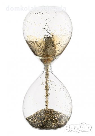 Стъклен Пясъчен часовник, 6x17 см, снимка 1 - Декорация за дома - 35833190