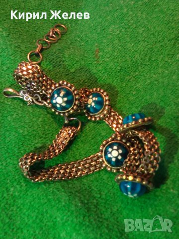 СТАРО РЕТРО ГОТИК АРТ КОЛИЕ ЧОКЪР посребрена благородна стомана с ВЕНЕЦИАНСКО СТЪКЛО МУРАНО 74091, снимка 2 - Антикварни и старинни предмети - 41751665