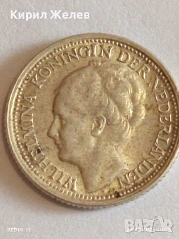 Сребърна монета 10 цента 1941г. Нидерландия Кралица Вилхелмина за КОЛЕКЦИЯ 44754, снимка 5 - Нумизматика и бонистика - 53653974