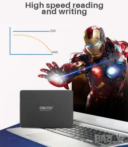OSCOO SSD 120GB SATAIII 6Gb/s 2.5" SATA R550/WR500 3D TLC Nand Flash NVME SMI TRIM NCQ S.M.A.R.T HDD, снимка 6 - Твърди дискове - 53507227