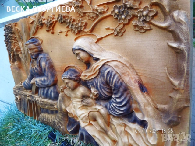 Дърворезба "Рождество", снимка 2 - Картини - 52136436