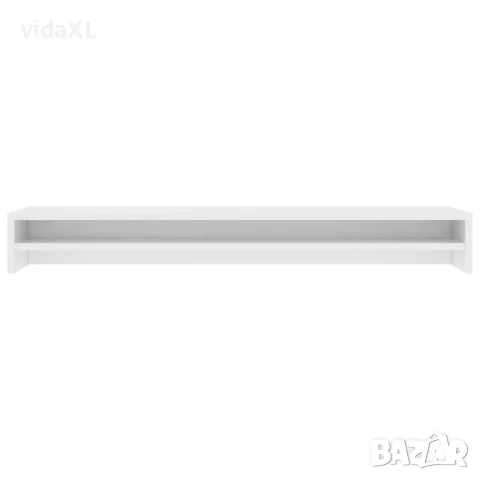 vidaXL Стойка за монитор, бяла, 100x24x13 см, инженерно дърво, снимка 5 - Стойки, 3D очила, аксесоари - 56147737