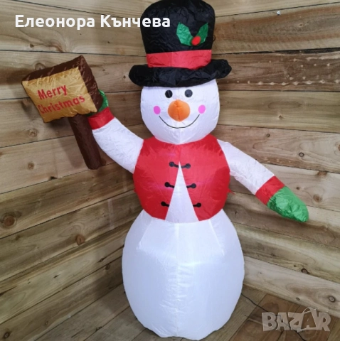 Снежен човек,надуваем,LED светлини,многоцветен , снимка 2 - Декорация за дома - 52763767