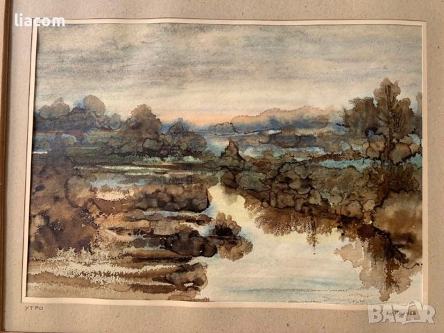 НИКОЛА ПИЛЧЕВ (1923–1999) акварел/пейзж, снимка 4 - Картини - 40009148