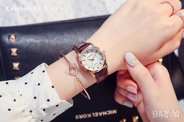 ✨Класически ръчен часовник с кожена верижка, дамски и мъжки вариант - черна/кафява каишка, снимка 10 - Луксозни - 38870002