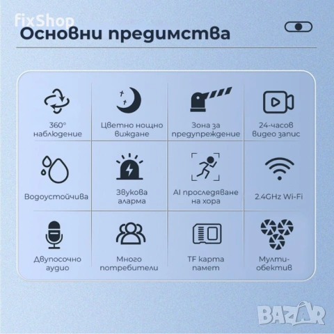 V380-SQ11 ТРОЙНА IP Камера ( APP:V380) Въртяща водоустойчива WiFi камера с 3 обектива, снимка 4 - Друга електроника - 53194655
