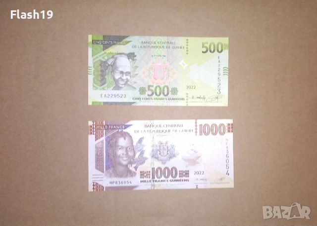 Гвинея 500 / 1000 франка 2022 UNC