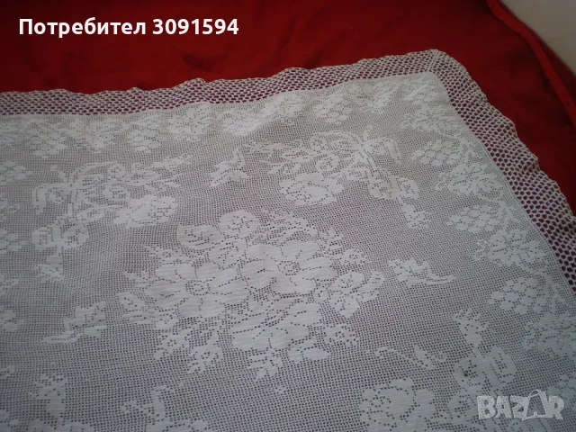 Красива бяла квадратна  плетена на една кука покривка, снимка 5 - Покривки за маси - 50181816