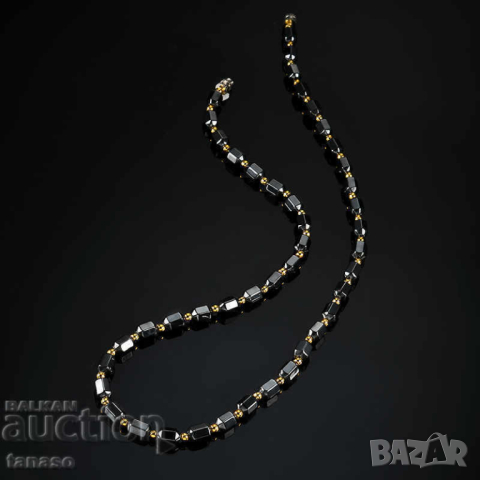 Магнитно колие, гердан с мъниста от хематит, снимка 2 - Колиета, медальони, синджири - 44600250