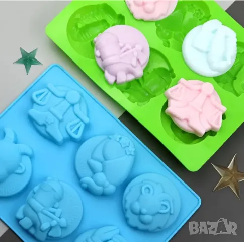 Комплект 2 молда 12-те зодии за сапуни и свещи , снимка 6 - Форми - 50197623