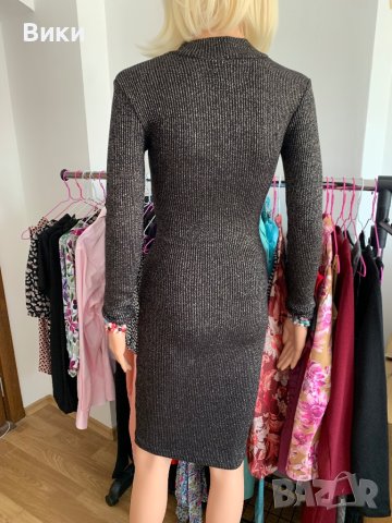 Черна рокля със златни нишки, снимка 18 - Рокли - 40819715