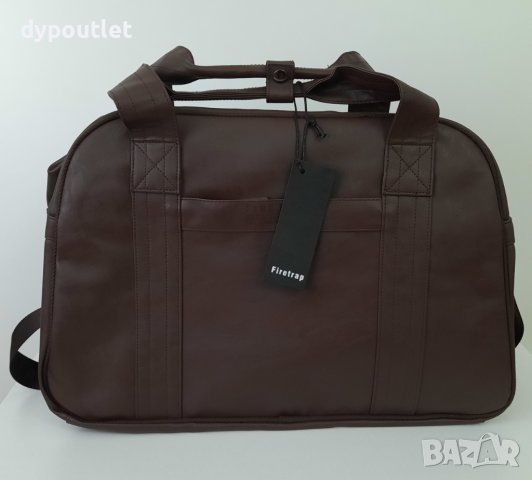 Firetrap - Мъжка чанта Quilted Holdall, цвят  тъмнокафяв, размери - 47x25x26.        , снимка 5 - Чанти - 39350310