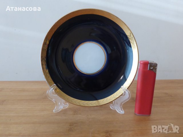 Руски порцеланови чинийки 3 бр кобалт ЛФЗ 1970 г чинии чиния, снимка 2 - Чинии - 44244880