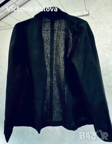 Прекрасно дизайнерско  яке-сако от груб лен LUI E LEY, снимка 6 - Сака - 47656238