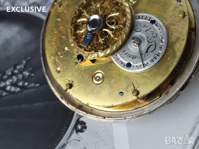 Швейцарски часовник с аларма на Meuron et Comp. 1780 година. , снимка 10 - Джобни - 53829394