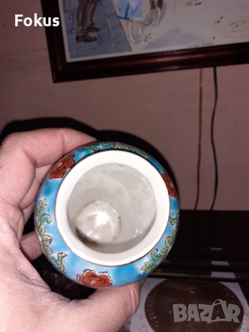 Сатцума Satsuma стара малка ваза порцелан маркировка, снимка 3 - Антикварни и старинни предмети - 53357794