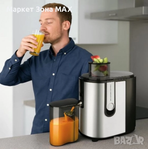 Сокоизстисквачка Taurus LIQUAFRUITS PRO COMPACT – 600W, 2 скорости, 65мм отвор, неръждаем филтър