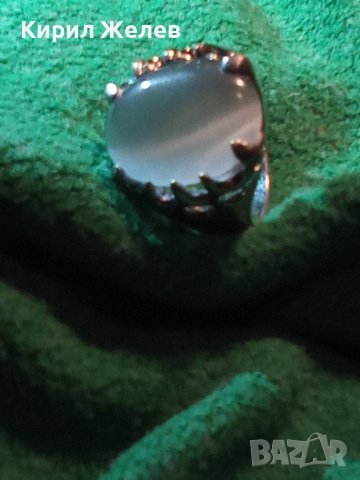 ПОСРЕБРЕН СТИЛЕН АРТ НУВО СКЪПОЦЕНЕН ПРЪСТЕН с КОТЕШКО ОКО 21640, снимка 7 - Пръстени - 36380485