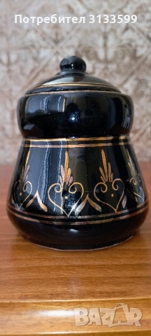 Керамична ЗАХАРНИЦА; Две стъклени канички