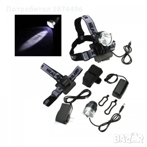 1869  Led фенер за колело и фенер за челник XM-L Т6 1200 lm, снимка 6 - Велосипеди - 35801131