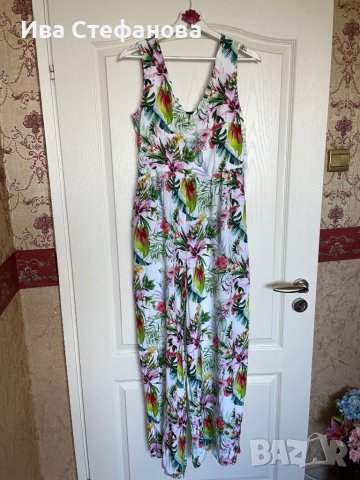 Нов разкошен елегантен гащеризон тропически десен тропик принт екзотични цветя ежедневно елегантен 