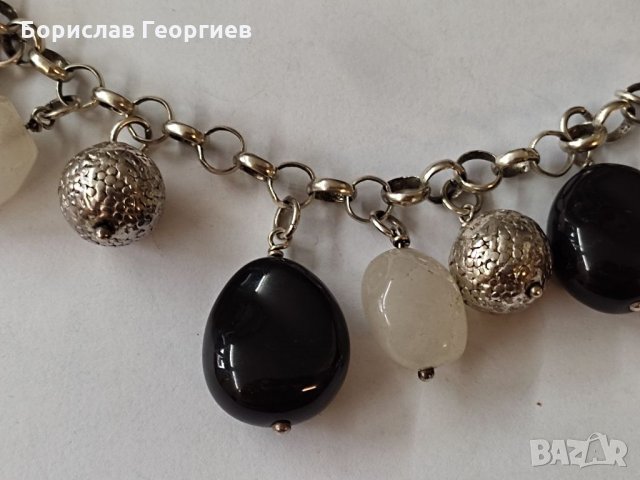 Сребърна гривна с камъни 925, снимка 5 - Гривни - 35891748