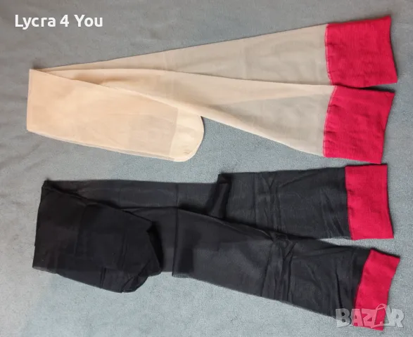 S/M дамски тънки чорапи 12 ден с червена широка лента