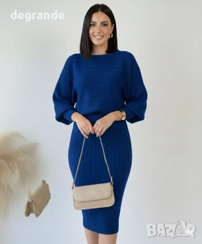 Рокля с пуловер, снимка 2 - Рокли - 52990827