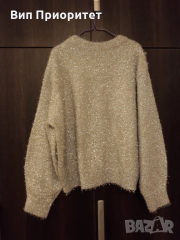 сребриста ефектна топла блуза с дълъг ръкав моден бранд , снимка 5 - Блузи с дълъг ръкав и пуловери - 35956272