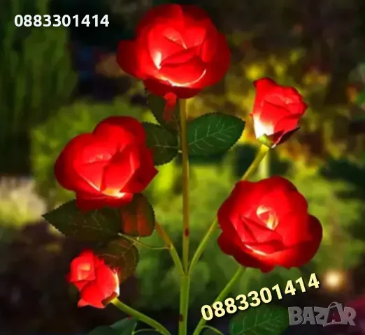 Соларна лампа Роза Водоустойчива , снимка 2 - Лед осветление - 49783768