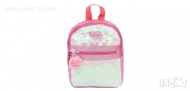 Раница за момиче с пайети, Розова
