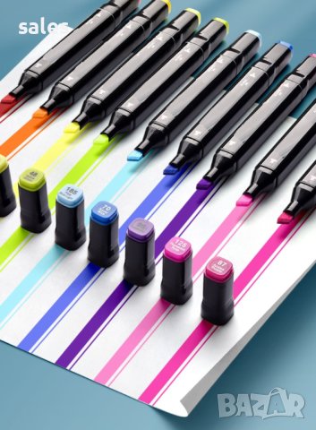 Комплект двустранни маркери за рисуване , снимка 5 - Ученически пособия, канцеларски материали - 41566154