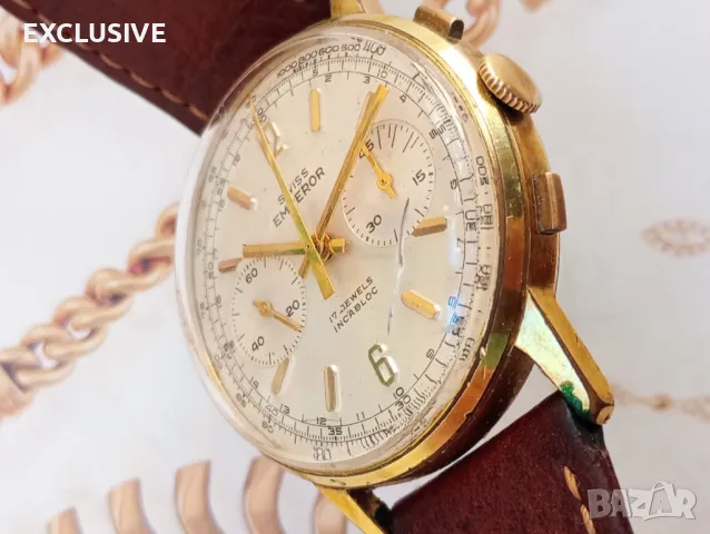 Винтъч Швейцарски Emperor - хронограф 1950г Договаряне!, снимка 6 - Мъжки - 50101791