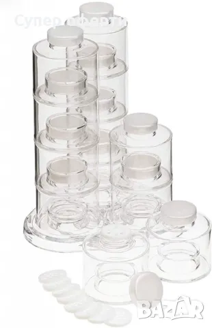 Стилен и практичен органайзер за подправки – Комплект от 12 бурканчета на въртяща се основа, снимка 4 - Аксесоари за кухня - 49064484