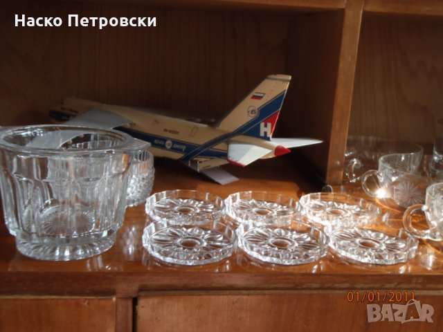 Ретро: кристални сервизи – чаши, чинии - неизползвани, снимка 10 - Чаши - 34147139