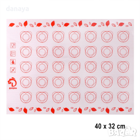 4575 Армирана силиконова подложка за приготвяне на френски макарони, 40x32cm