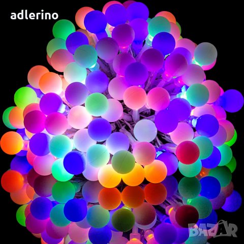 50 LED парти лампички, 4 цветни, трафо, дистанционно, Коледна декорация, нощно осветление, снимка 4 - Лед осветление - 34447569