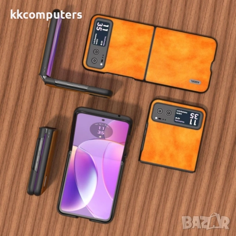 Motorola Razr 40 ABEEL Litchi Texture Wallet Калъф и Протектор, снимка 4 - Калъфи, кейсове - 53153063