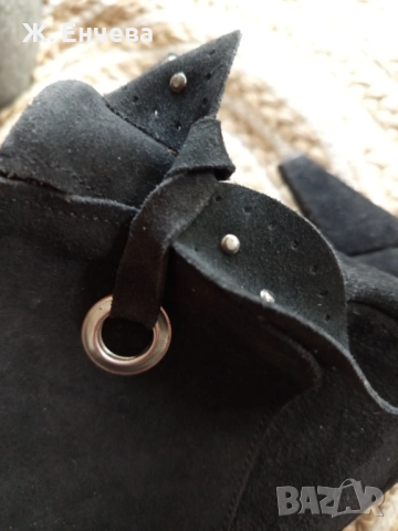 дамски ботуши от черен естествен велур, снимка 4 - Дамски ботуши - 52343955