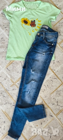 Дамски дънки с тениска!