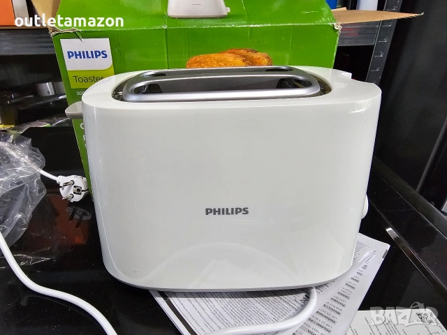Тостер PHILIPS DAILY COLLECTION HD2581/00 900 W, БЯЛ, снимка 4 - Тостери - 53261581